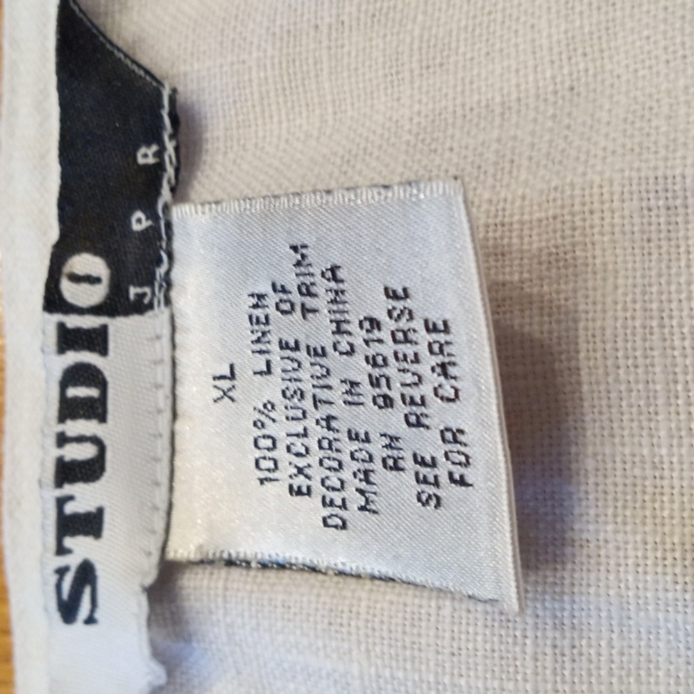 Studio White Sleeveless 100% Linen Sleeveless Women's Top XL - Picture 2 of 3